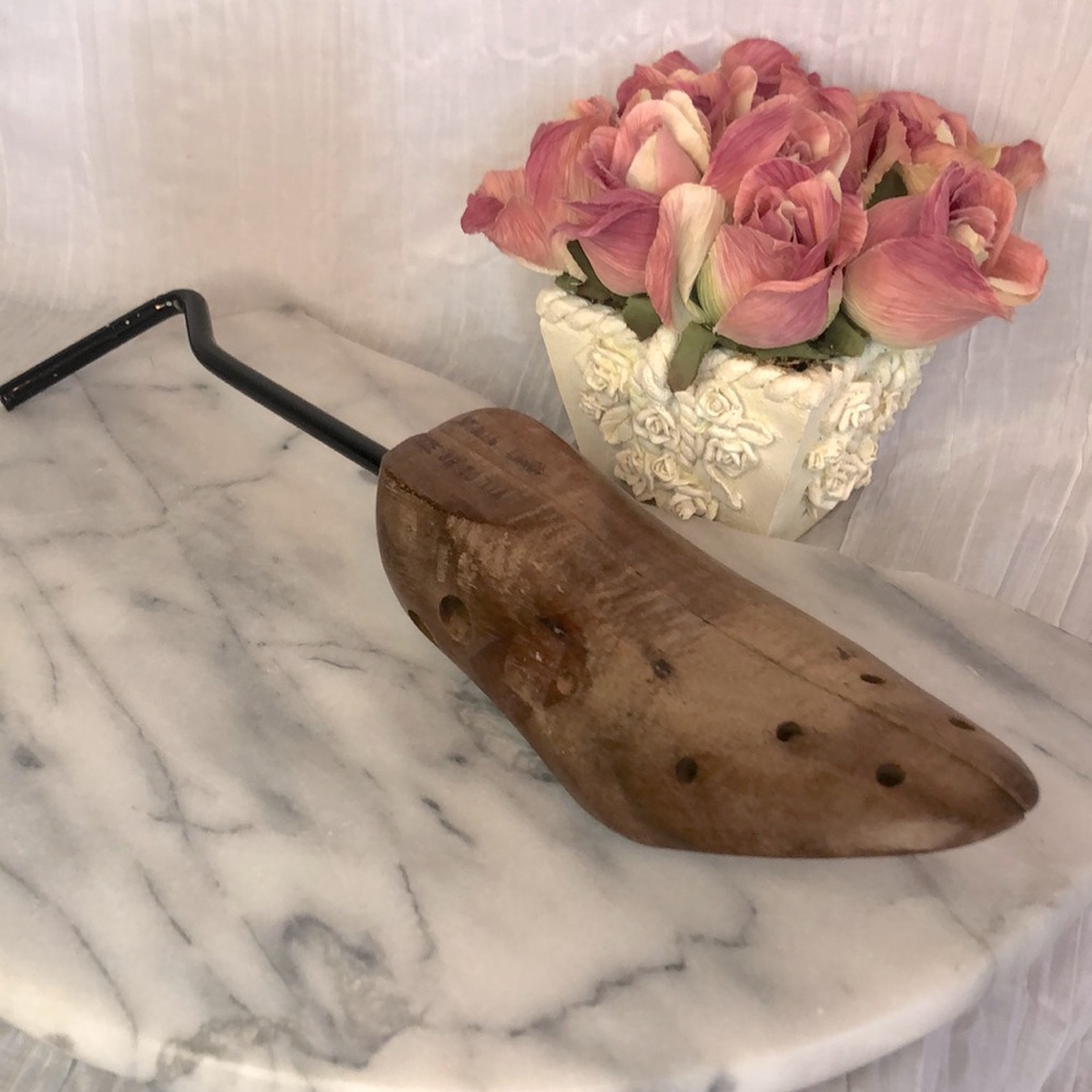 Vintage hardwood SHOE STRETCHER resellers shoe footwear photography prop display